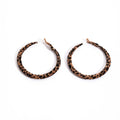 Vintage Leopard Print Geometric Heart Circle Square Alloy Hoop Exaggerated Statement Fashion Earrings view 5