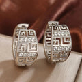 Electroplated Metal Ear Cuffs For Women, Micro Pave Sparkling Great Wall Texture Light Luxury Earrings view 1