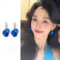 Sparkling Zircon Acrylic Flower Petal Drop Earrings With Silver Posts, Style Women's Jewelry view 4