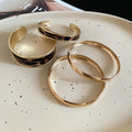 European American Leopard Print Leather Open Cuff Bangle 4 Piece Fashion Round Bracelet view 4