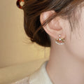 Light Luxury Alloy Enamel Pony Stud Earrings With Rhinestone Cartoon Horse Design view 4