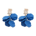 Light Luxury Acrylic Flower Petal Tassel Drop Earrings With Zircon And Silver Needle view 5