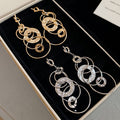 European Style Copper Knotted Round Pleated Metal Tassel Drop Earrings With Silver Pins For Women view 4
