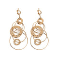 European Style Copper Knotted Round Pleated Metal Tassel Drop Earrings With Silver Pins For Women view 5