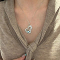 Light Luxury Faux Pearl Zircon Flower Gourd Pendant Necklace And Earrings Jewelry Set view 4