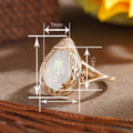 Korean Waterdrop Faux Opal Ring For Women Elegant Metal Texture Single Band Jewelry view 4