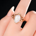 Light Luxury Water Drop Ring For Women, Linear Crown Princess Single Ring view 3