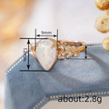 Korean Minimalist Water Drop Leaf Ring For Women French Style Faux Opal Stackable Jewelry view 4