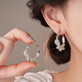 Korean Style Copper Geometric Round Cross Wrap Hoop Earrings Minimalist Metal Statement Jewelry view 4