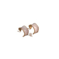 18K Gold Plated Copper C Shape Concave Enamel Stud Earrings With Silver Posts Vintage Geometric Design view 5