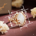 Women Leaf Water Drop Imitation Opal Ring Classical Elegant Metal Fashion Jewelry view 4