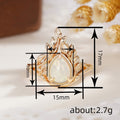 Women Water Drop Leaf Imitation Opal Ring Maillard Style Metal Jewelry view 4
