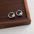 Elegant Chic Hollow Round Alloy Hoop Earrings With Textured Bead Pendant For Women Fashion Jewelry Earrings view 2