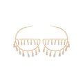 Copper Zircon Inverted E Trapezoid Hollow Drop Earrings For Women, European Geometric Stud Style view 5