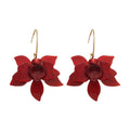 Vacation Style Resin Flower Geometric C Shape Pendant Hoop Earrings With Silver Posts view 5