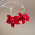 Vacation Style Resin Flower Geometric C Shape Pendant Hoop Earrings With Silver Posts view 2