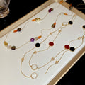 Vintage Maillard Style Irregular Resin Geometric Beaded Sweater Necklace For Women view 2