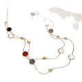 Vintage Maillard Style Irregular Resin Geometric Beaded Sweater Necklace For Women view 5