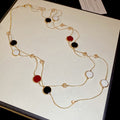 Vintage Maillard Style Irregular Resin Geometric Beaded Sweater Necklace For Women view 4