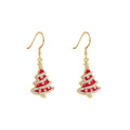 Elegant Rhinestone Enamel Christmas Tree Drop Earrings For Women Creative Festive Alloy Dangle Earrings view 5