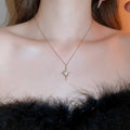 Stainless Steel Sparkling Zircon Cross Pendant Necklace French Court Light Luxury Clavicle Chain view 1