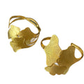 Stainless Steel Ginkgo Leaf Open Bangle For Women Minimalist European Style Jewelry view 5