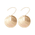 Round Textured Metal Geometric Hook Drop Earrings For Women European American Style view 5
