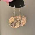 Round Textured Metal Geometric Hook Drop Earrings For Women European American Style view 4