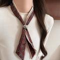 Ethnic Fabric Paisley Heart Geometric Scarf Necklace Vintage Clavicle Choker view 2