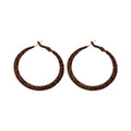 Retro Maillard Leopard Print Flocked Fabric Geometric Pendant Hoop Earrings for Women view 5
