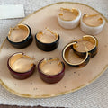 18K Gold Plated Resin Geometric Round Ear Cuff Earrings For Women Retro Hong Kong Style view 1