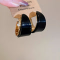 18K Gold Plated Resin Geometric Round Ear Cuff Earrings For Women Retro Hong Kong Style view 3