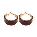 18K Gold Plated Resin Geometric Round Ear Cuff Earrings For Women Retro Hong Kong Style view 5