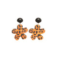 Acrylic Leopard Print Heart Flower Drop Earrings Maillard Style Silver Needle Statement Jewelry view 5