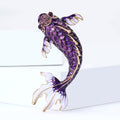 Alloy Enamel Red Koi Brooch For Lucky Apparel Decoration view 3