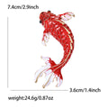Alloy Enamel Red Koi Brooch For Lucky Apparel Decoration view 6