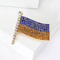 Enamel Alloy Ukraine Flag Rhinestone Brooch For Unisex Apparel view 3