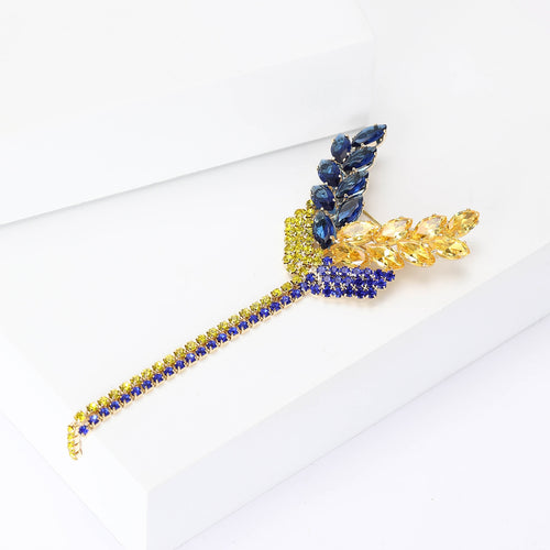 Metal Alloy Wheat Pendant Brooch Pin For Coats And Jackets