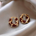 Maillard Style Alloy Geometric Round Rhinestone Enamel Ear Cuff Earrings view 3