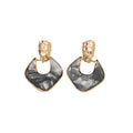 Retro Hong Kong Style Acrylic Wrinkled Diamond Geometric Drop Earrings With Silver Needle Posts view 5