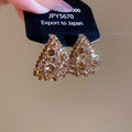 Sparkling Rhinestone Teardrop Hollow Alloy Drop Earrings French Court Light Luxury Jewelry view 2