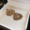Sparkling Rhinestone Teardrop Hollow Alloy Drop Earrings French Court Light Luxury Jewelry view 4