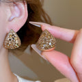 Sparkling Rhinestone Teardrop Hollow Alloy Drop Earrings French Court Light Luxury Jewelry view 1