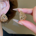 Sparkling Rhinestone Teardrop Hollow Alloy Drop Earrings French Court Light Luxury Jewelry view 3