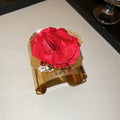 Metal And Fabric Flower Arm Cuff Bracelet Earrings Jewelry Set, Elegant Western Floral Style view 4