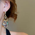 Light Luxury Zircon Geometric Teardrop Pendant Drop Earrings For Women view 4