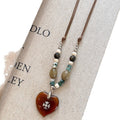 Vintage Maillard Style Copper Necklace With Irregular Oval Tiger Eye Stone Geometric Pendant view 5