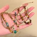 Tiger Eye Coconut Shell Beaded Cross Woven Rope Double Layer Bohemian Ethnic Bangle view 2