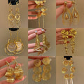 Alloy Sparkling Zircon Geometric Round Hollow Pendant Drop Earrings For Women view 1