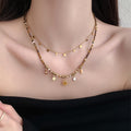 Ethnic Tiger Eye Beaded Sun Star Pendant Sweater Necklace Vintage Geometric Jewelry view 1